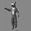 Placeholder: Chat, Modélisme trois dimensions, anthropomorphique, habillé comme un ninja, tenue très détaillée, argent, sombre,furieux, réalisme