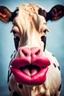 Placeholder: cow with big lipstick mouth, big lips