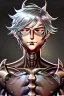 Placeholder: bronze skin, silver hair, short hair, horns, six arms, human, male