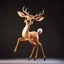 Placeholder: full body of an adult bald white tail deer, halted, with big smile, big surprised eyes, tail upward, on flat background, in the style of 'My Little Pony' and Bambi, fantastic lighting