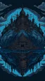 Placeholder: dark, gloomy and detailed sky islands inspired by chrono trigger, mirrored by the sky, dark fantasy style