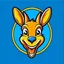 Placeholder: Kangaroo Mascot Logo in the style of 1997 pop culture.