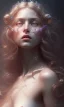 Placeholder:  rose goddess , beautiful, long hair, wavy hair, curly hair، black eyes, head and shoulders portrait, cinematic, 8k, resolution concept art portrait by Greg Rutkowski, Artgerm, WLOP, Alphonse Mucha dynamic lighting hyperdetailed intricately detailed