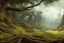 Placeholder: complex scene, mirkwood, beautiful scenic landscape, ancient wood, vines, roots, wide angle, super highly detailed, professional digital painting, artstation, concept art, smooth, sharp focus, matte, illustration, small minutiae, tiny features, particulars, unreal engine 5, photorealism, volumetric lighting, volumetric clouds, random placed sparse ground fog, uhd, 8k resolution, cinema 4d, 3d, beautiful, cinematic, art by artgerm and greg rutkowski and alphonse mucha and loish and wlop