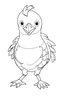 Placeholder: outline art for Chick (Chicken) coloring pages with sitch, white background, Sketch style, full body, only use outline, toddlers style, clean line art, white background, no shadows and clear and well outlined.