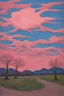 Placeholder: Hallucinating an apricot-pink evening sky; Van Gogh; neo-surrealism; impasto