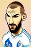 Placeholder: Karim Benzema French football player . cartoon 2d