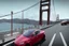 Placeholder: A Tesla 'Model S' is drifting at top speed, on the 'Golden Gate' bridge. (CINEMATIC, WIDE ANGLE LENS, PHOTO REAL)
