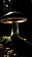 Placeholder: Big mushrooms that give light at night and people can sit under them