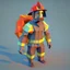 Placeholder: low poly firefighter