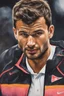 Placeholder: A hyper-realistic, A vibrant illustration of Grigor Dimitrov