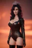 Placeholder: Lisa Ann as evil queen in black leather gown, angry, busty, curvey, cleavage, unreal 5, octane render,cinema4d, dynamic lighting, dramatic lighting, 4k, redshift render, highly detailed, hyper realistic