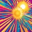 Placeholder: sunshine illustration, vibrant color only sunshine not so much background