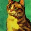 Placeholder: Portrait of a cat by Van Gogh