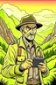 Placeholder: investigator in mountains video game