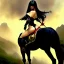 Placeholder: ultra detailed portrait of beautiful Vampirella Riding a black horse,wearing plate armor, extremely detailed digital painting, in the style of A.J. Manzanedo and FRANK FRAZETTA and Earl Norem and fenghua zhong and ruan jia and jeremy lipking and peter mohrbacher, mystical colors, rim light, beautiful lighting, 8 k, stunning scene, raytracing