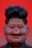 Placeholder: Waist up muppet Portrait, Kim Jong-un muppet doll, black suit, photo studio, red background, unreal engine 5, concept art, art station, god lights, ray tracing, RTX, lumen lighting, ultra detail, volumetric lighting, 3d.