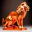 Placeholder: orange color metallic statue of a lion