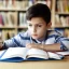 Placeholder: Portrait of a beautiful boy studying in a school