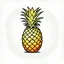 Placeholder: 2D vector graphic of pineapple, primary color, simple photo, for kid, white background