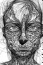 Placeholder: Black and white complex sketched face