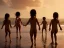 Placeholder: indian children jumping in the water on a beach capture them against the sun and make an art silhouette, hyper details, real sharp, 8k, cinematic movie