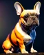 Placeholder: a detailed illustration of a french bulldog, phoenix bird wallpaper, luminescent body, full body, symmetrical body, realistic, glowing muscles, sharp focus, meticulously detailed, soft evening sky, 64k