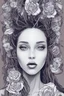 Placeholder: white girl with dreads and flowers in her hair made for a logo