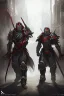 Placeholder: Fully armored cyberpunk samurai, photorealistic