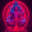 Placeholder: God shiva Demonic image in neon red color pallet