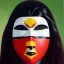 Placeholder: Full body portrait, painting, medium shot lady style of Iroquois false face mask