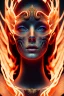 Placeholder: portrait photography of an ethereal beautiful animal goddess, Fire theme art, Dark moody night atmosphere, Portrait of a man by Michelangelo, 8K, close-up face, anatomically perfect face, oak tree roots, ignore NSFW