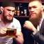 Placeholder: khabib drinking a whisky with conor mcgregor in a bar