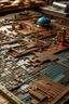 Placeholder: design a puzzle with 30 parts with a background of copper factory