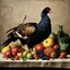 Placeholder: [Shattered Image, Shot the texture and then rewound the film and double exposed from a 1970 B series movie] Still Life with Game Fowl, Vegetables and Fruits by Juan Sánchez Cotán,