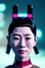 Placeholder: portrait, Asian cyborg woman, samurai warrior :: symmetry photography, cyberpunk style, cyborg eyes, pink hair, wires conveying, perfect eyes, samurai helmet, tiger mask, black samurai army, katana, japanese traditional ornaments, pink, white, black, glow eyes, cinematic, Ultra realistic, dark scene, soft color, highly detailed, unreal engine 5, RTX, ultra detail, 3d, finely drawn, high definition.