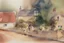 Placeholder: Watercolour of English cottage in the style of john lovett