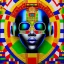 Placeholder: robot portrait in Kente, cinematic, ghana flag, african pattern symbols, engraved, 8k quality