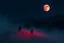 Placeholder: fog knights on a foggy mountain at night with a blood moon