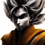 Placeholder: Son-goku close up, face, extreme details, glowing hair, realistic, unreal engine, 4k