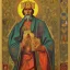 Placeholder: patron of photographers holding a camera in one hand and film roll in the other. orthodox icon with saint photographer. Cyrillic inscriptions. hyperdetailed, Alphonse Mucha, Zdzisław Beksiński, poster, illustration, ink, oil on canvas, 18th century atlas