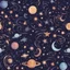 Placeholder: Create a seamless repeating pattern of celestial elements, such as stars, moons, and galaxies, in dreamy, cosmic colors, --tile