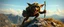 Placeholder: the coolest sassy bugbear gremlin explorer climbing a hill with crazy swag in the style of fallout 4