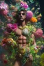 Placeholder: Dynamic ink art by alberto seveso of a full male body shot, long legs ,crawn, wide shot, cyberpunk plants and flowers, neon, vines, flying insect, front view, dripping colorful paint, tribalism, gothic, shamanism, cosmic fractals, dystopian, dendritic, artstation: award-winning: professional portrait: atmospheric: commanding: fantastical: clarity: 64k: ultra quality: striking: brilliance: stunning colors: amazing depth, cute colorful lighting (high definition)++, photography, cinematic, detaile