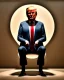 Placeholder: Donald Trump sitting in toilet scene, without pants, realistic image, hooper style, casual, concept art, smooth, unreal engine 5, god lights, ray tracing, RTX, lumen lighting, ultra detail, volumetric lighting, 3d.