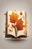 Placeholder: square logo , landscape with leaf fall, flying leaves in the book