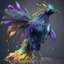 Placeholder: fluid ink bird creature,colorful feathers, unreal engine 5, 8k resolution, photorealistic, ultra detailed