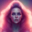 Placeholder: A portrait very beautiful woman ,smiling, longs hairs, atmospheric, realistic, cinematic lighting, pink blue light, 8k, galactic atmosphere, flowers