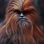 Placeholder: photorealistic and intricate portrait of chewbacca in star wars by Agnes Cecile, wearing beskar armor, deep dark colors, hyperdetailed, 32K, oil on canvas,