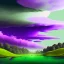 Placeholder: a texture of a beautiful clear sky violently exploding and raining dirty and grey hues of purple, green, and brown that muddy the sky, surreal, dreamlike